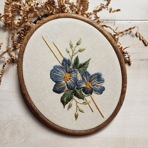 Wildflower Embroidery Hoop Art | Handmade , NEW